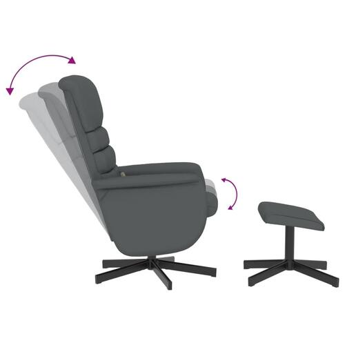 Massagestol med fodskammel kunstlæder grå