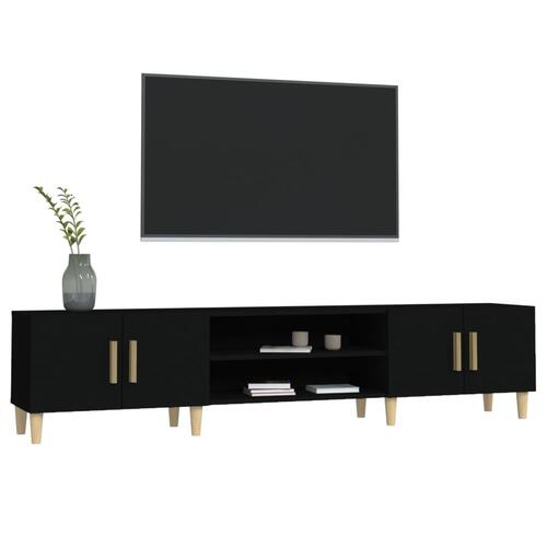 Tv-bord 180x31,5x40 cm konstrueret træ sort