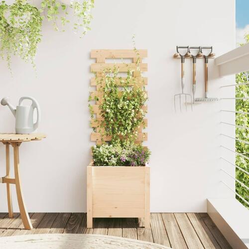 Plantekasse med stativ 39x39,5x114 cm massivt fyrretræ