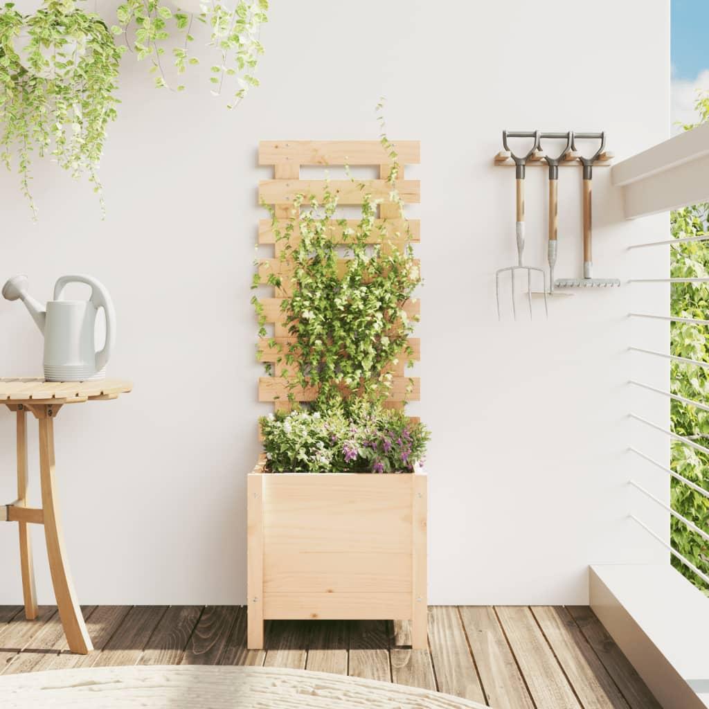Plantekasse med stativ 39x39,5x114 cm massivt fyrretræ