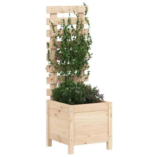 Plantekasse med stativ 39x39,5x114 cm massivt fyrretræ