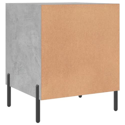 Sengebord 40x40x50 cm konstrueret træ betongrå