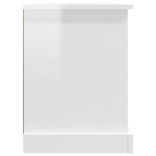Tv-bord 99,5x35,5x48 cm konstrueret træ hvid højglans