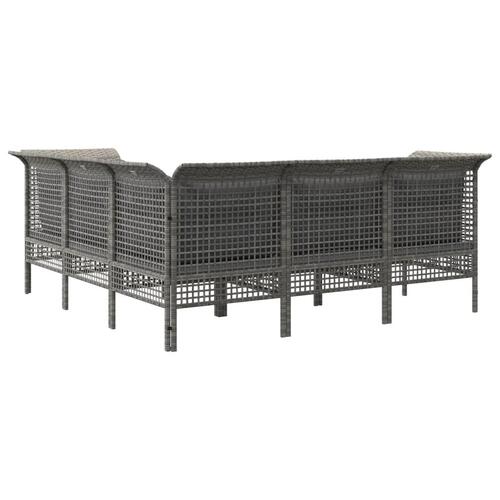 Loungesæt til haven 5 dele med hynder polyrattan grå