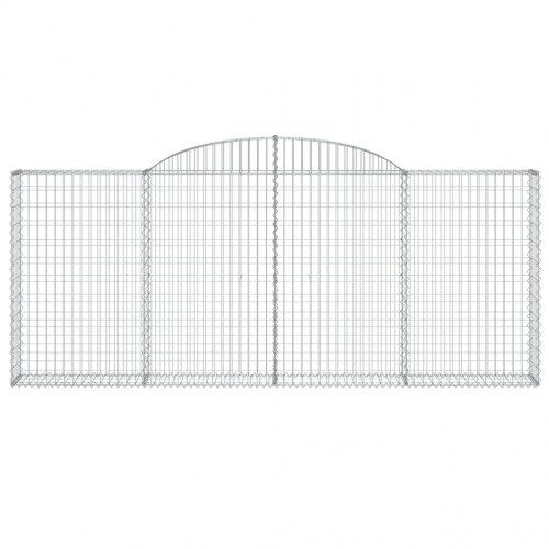 Buede gabionkurve - 9 stk. 300×30×120/140 cm i galvaniseret jern