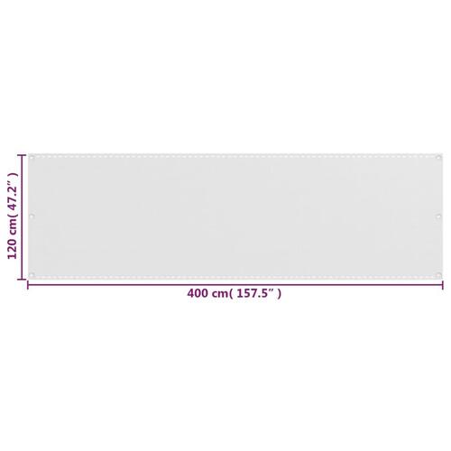 Altanafskærmning 120x400 cm HDPE hvid