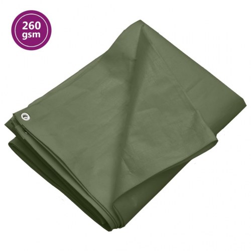 Presenning 6×8 m - 260 g/m² HDPE, grøn