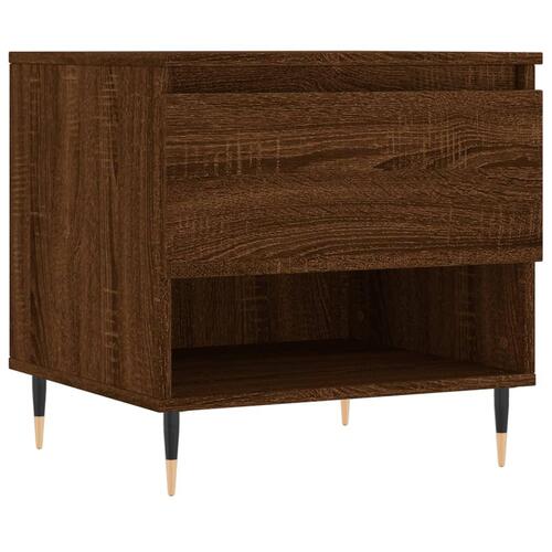 Sofabord 50x46x50 cm konstrueret træ brun egetræsfarve
