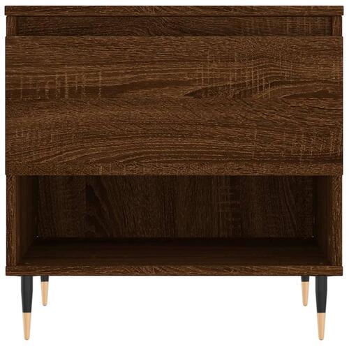 Sofabord 50x46x50 cm konstrueret træ brun egetræsfarve