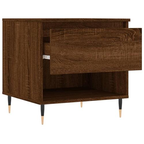 Sofabord 50x46x50 cm konstrueret træ brun egetræsfarve