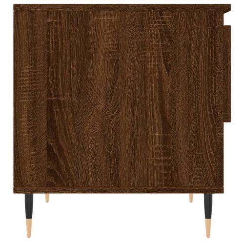 Sofabord 50x46x50 cm konstrueret træ brun egetræsfarve