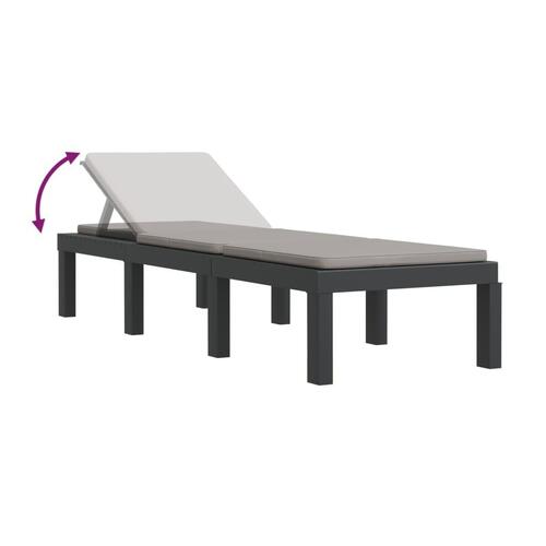 Liggestol med hynder PP antracitgrå