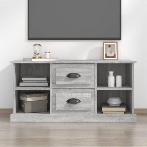 Tv-bord 99,5x35,5x48 cm konstrueret træ grå sonoma-eg