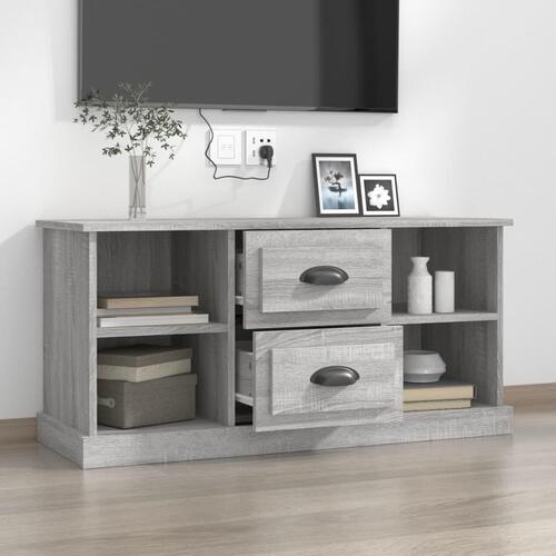 Tv-bord 99,5x35,5x48 cm konstrueret træ grå sonoma-eg