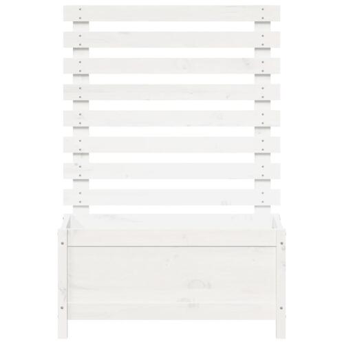 Plantekasse med stativ 79x39,5x114 cm massivt fyrretræ hvid