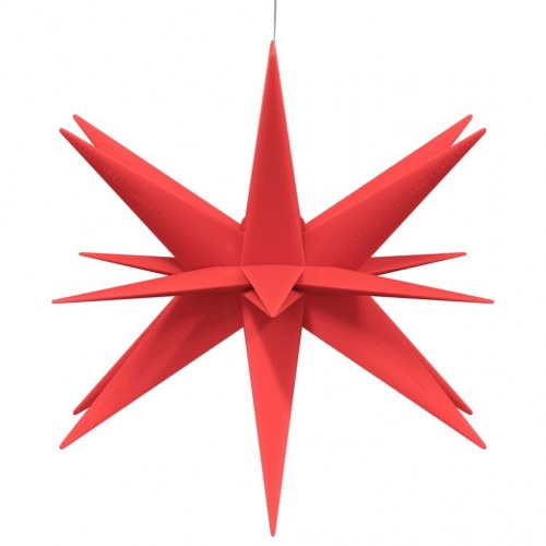 Juledekoration med LED-lys foldbar 43 cm rød