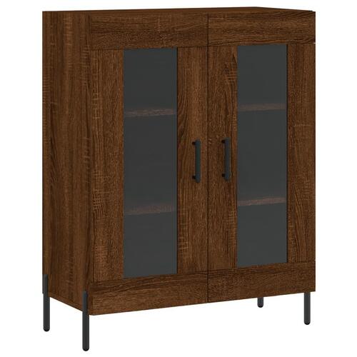 Højskab 69,5x34x180 cm konstrueret træ brun egetræsfarve