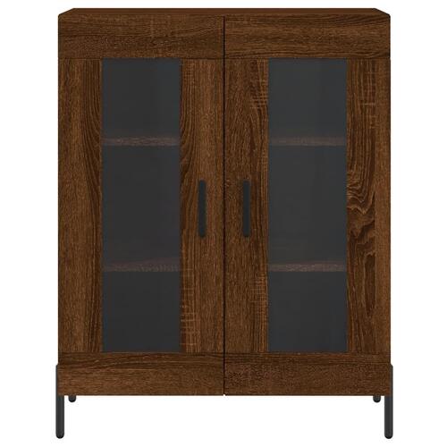 Højskab 69,5x34x180 cm konstrueret træ brun egetræsfarve