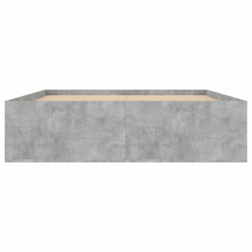 Sengeramme 135x190 cm - betongrå med opbevaring
