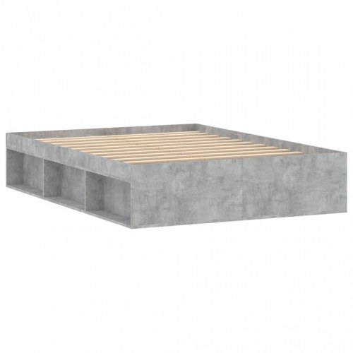 Sengeramme 135x190 cm - betongrå med opbevaring