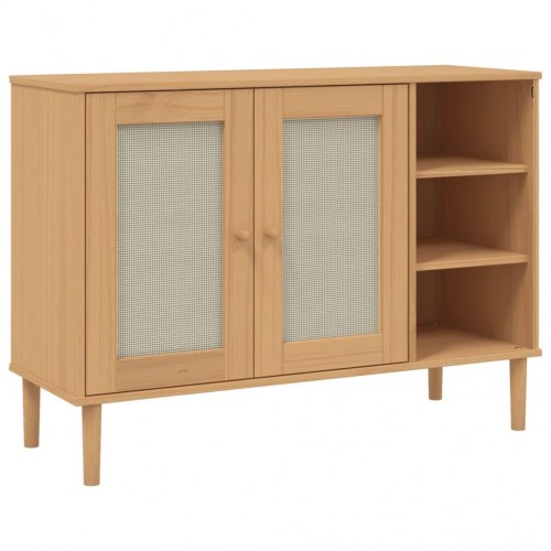 Skænk SENJA i rattan-look 112 x 40 x 80 cm - brun