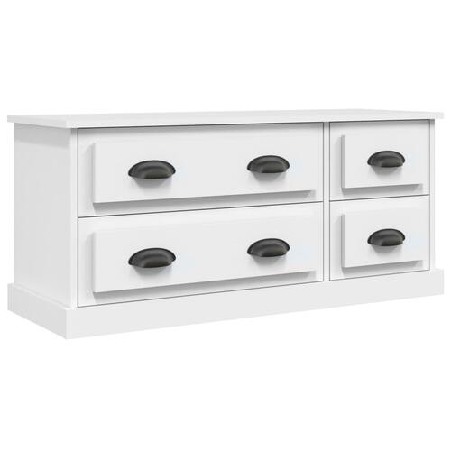 Tv-bord 100x35,5x45 cm konstrueret træ hvid