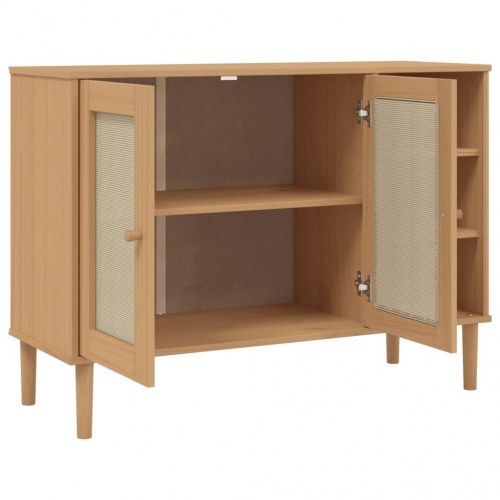 Skænk SENJA i rattan-look 112 x 40 x 80 cm - brun