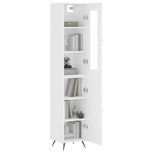 Skab 34,5x34x180 cm konstrueret træ hvid