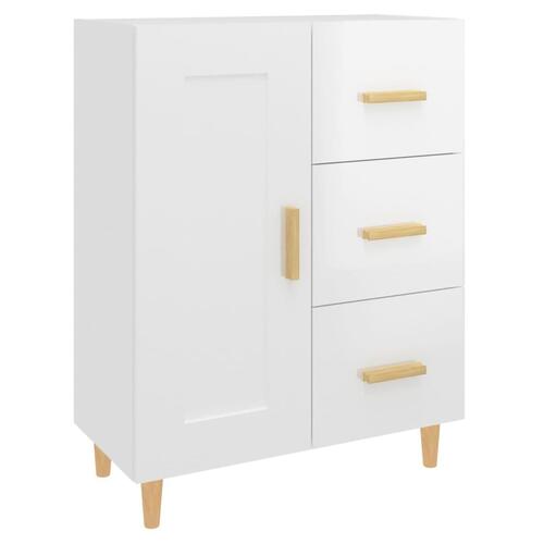 Skænk 69,5x34x90 cm konstrueret træ hvid højglans