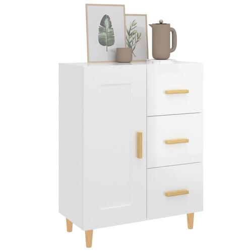Skænk 69,5x34x90 cm konstrueret træ hvid højglans