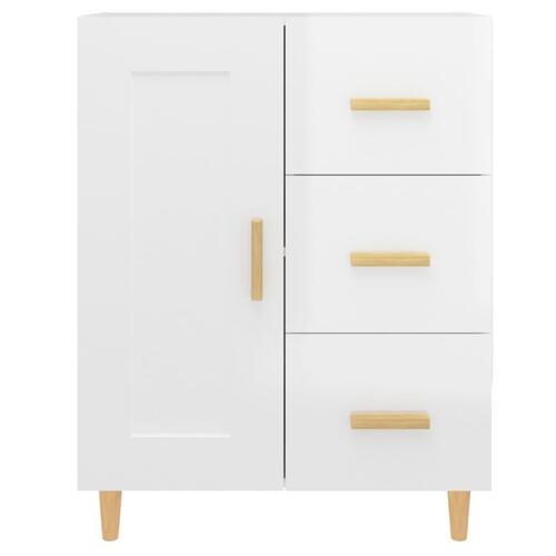 Skænk 69,5x34x90 cm konstrueret træ hvid højglans