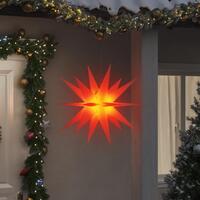 Juledekoration med LED-lys foldbar 100 cm rød