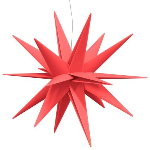 Juledekoration med LED-lys foldbar 100 cm rød