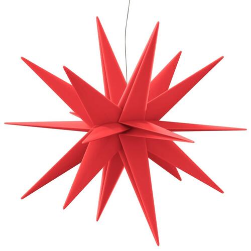 Juledekoration med LED-lys foldbar 100 cm rød