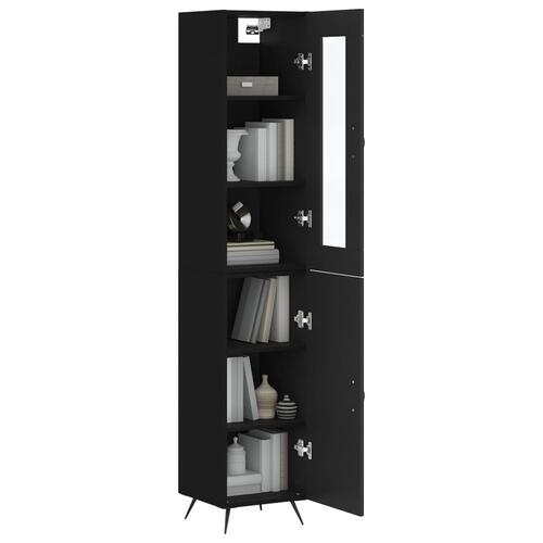 Skab 34,5x34x180 cm konstrueret træ sort