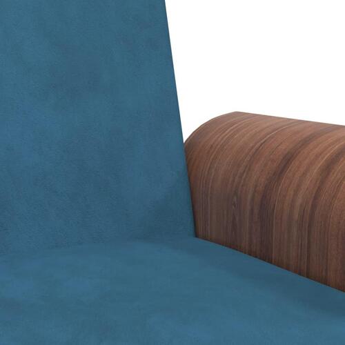 Sovesofa med kopholdere velour blå