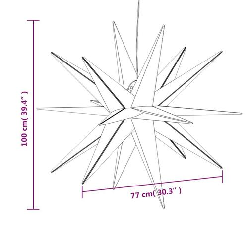 Juledekoration med LED-lys foldbar 100 cm rød