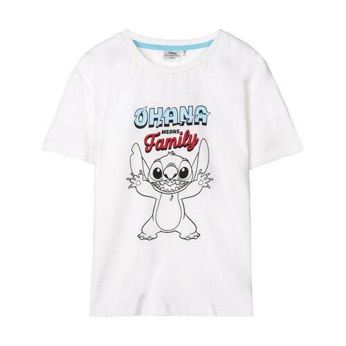 Kortærmet T-shirt Stitch Hvid 10 år