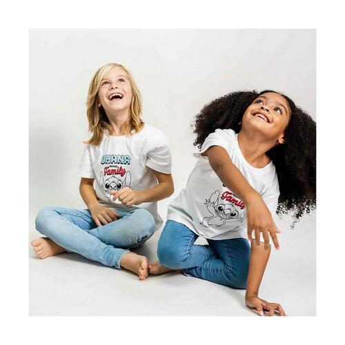 Kortærmet T-shirt Stitch Hvid 10 år