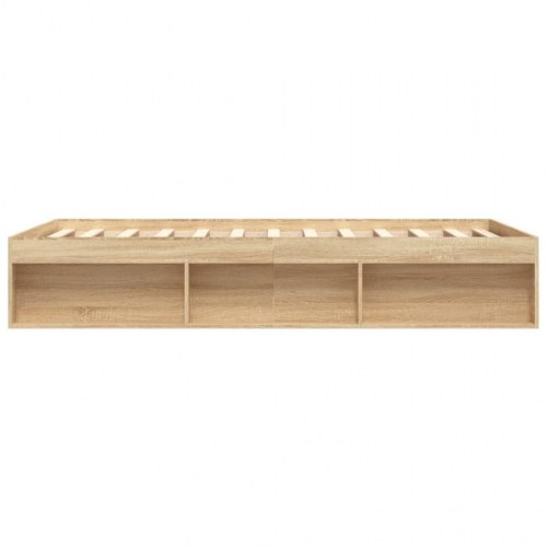 Sengeramme 150×200 cm - sonoma-eg med opbevaring