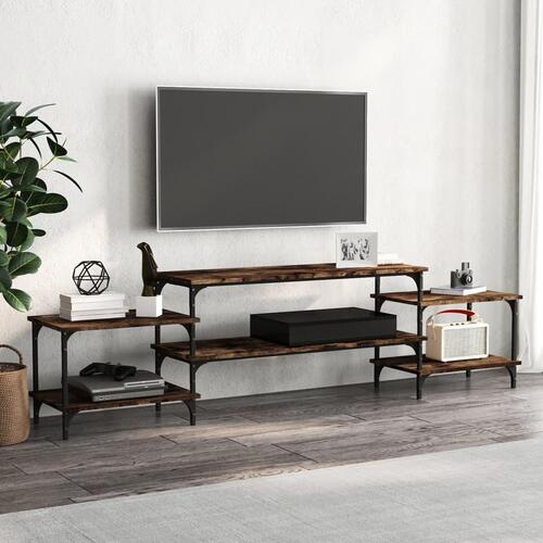 Tv-bord 197x35x52 cm konstrueret træ røget egetræsfarve