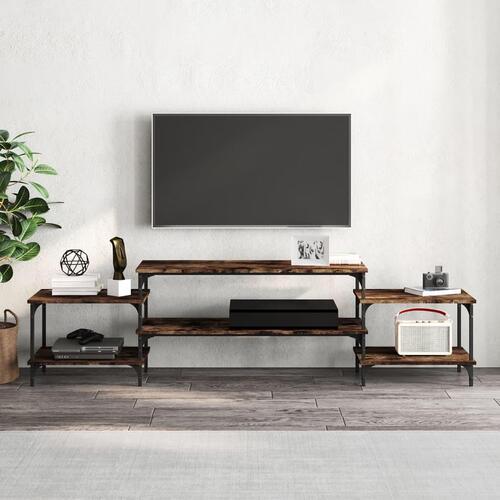 Tv-bord 197x35x52 cm konstrueret træ røget egetræsfarve