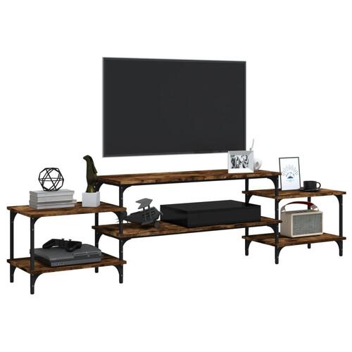 Tv-bord 197x35x52 cm konstrueret træ røget egetræsfarve