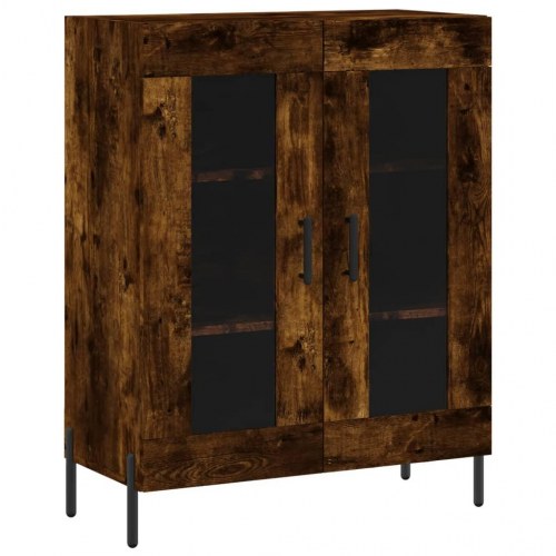 Højskab 69,5x34x180 cm konstrueret træ røget egetræsfarve