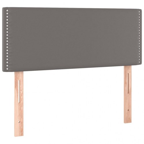 Kontinentalseng med madras 100x200 cm - kunstlæder, grå