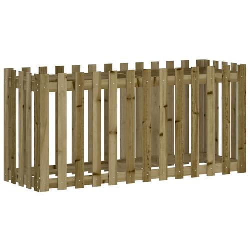 Højbed med stakitdesign 150x50x70 cm imprægneret fyrretræ