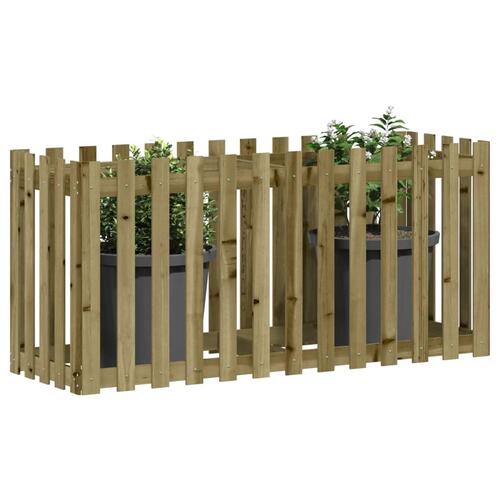 Højbed med stakitdesign 150x50x70 cm imprægneret fyrretræ
