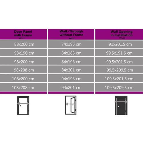 Hoveddør 98x200 cm PVC hvid