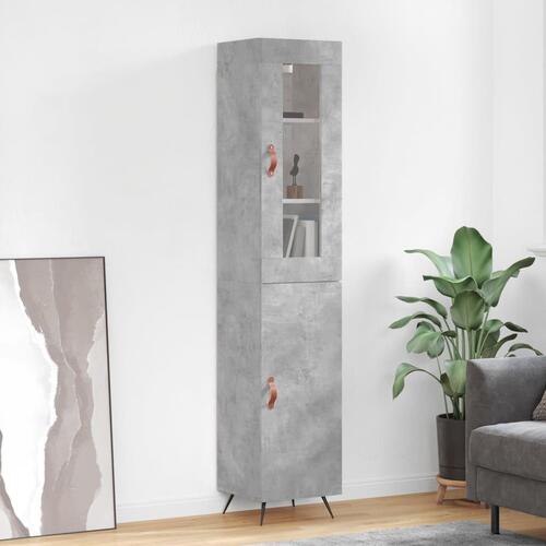 Skab 34,5x34x180 cm konstrueret træ betongrå