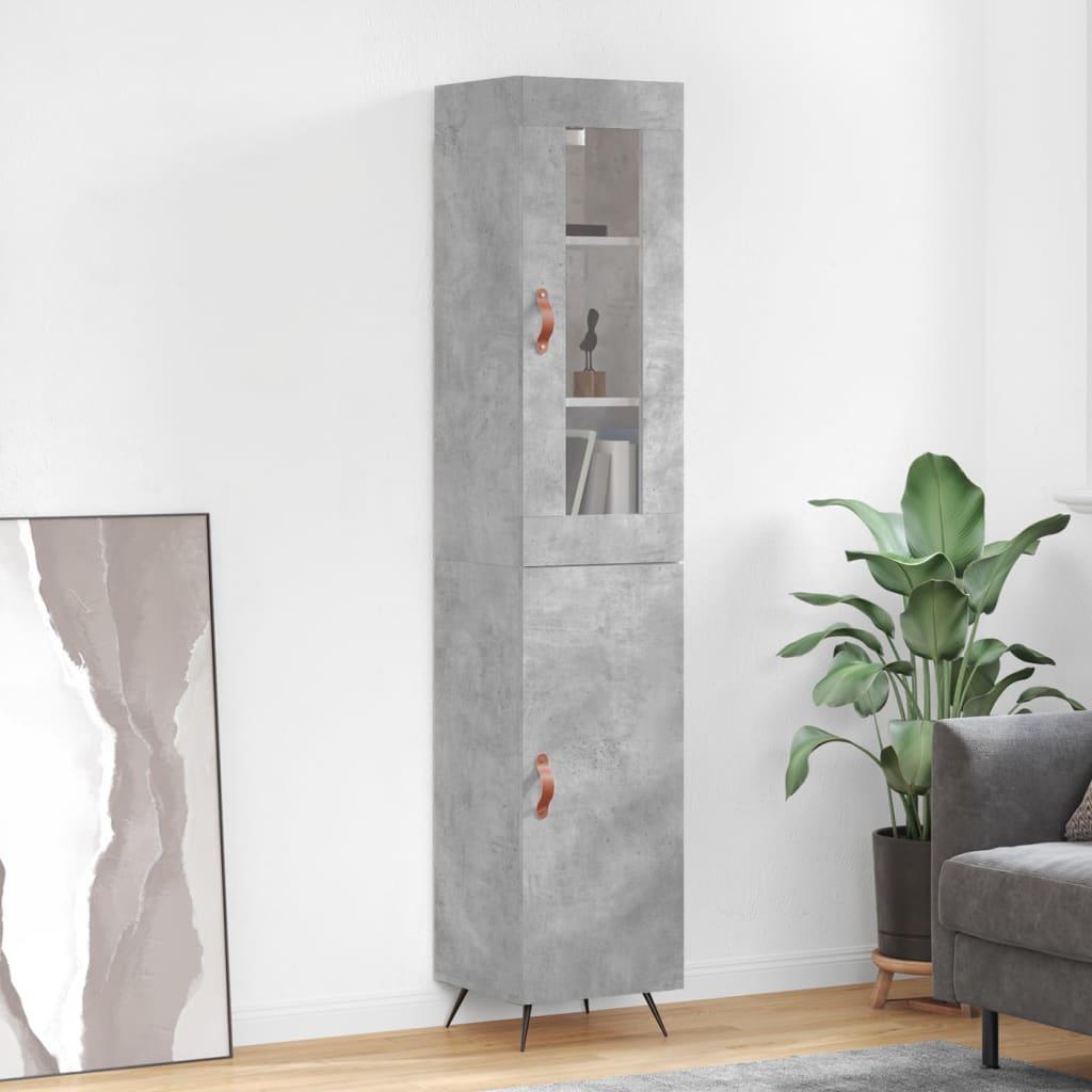 Skab 34,5x34x180 cm konstrueret træ betongrå